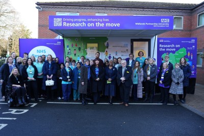 Attendees at the launch of the Research Bus