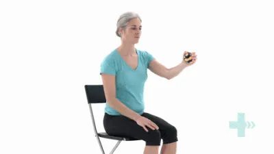 Moving image of someone holding a ball and squeezing it